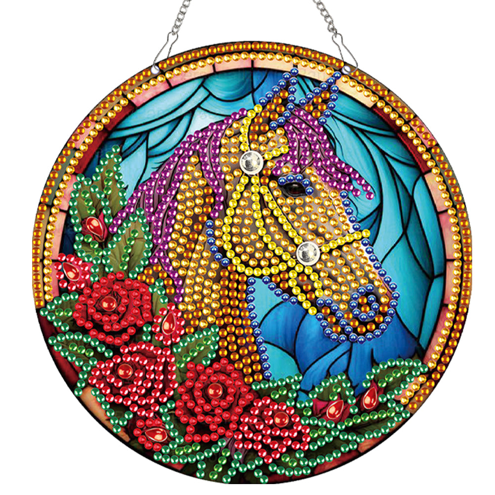 2pcs Animal Theme 2D Flat DIY Diamond Art Pendant Wall Decor for Home & Windows