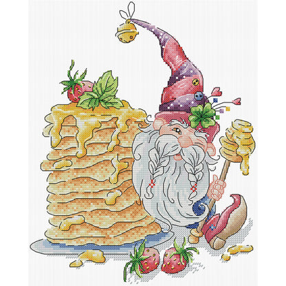 Santa Claus And Pancakes - 14CT Stamped Cross Stitch 27*32CM (Joy Sunday)
