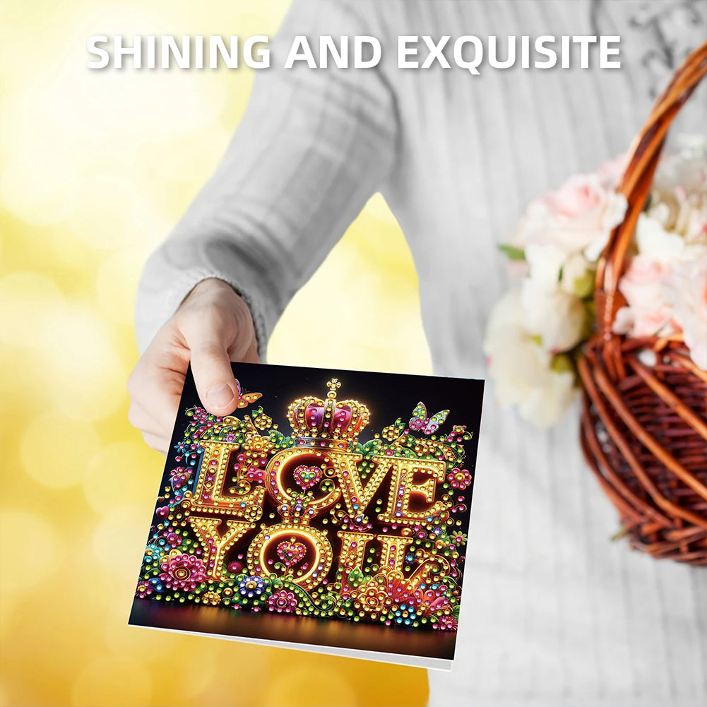 6PCS DIY Diamond Art Greeting Cards Xmas Designs for Festivals and Celebrations