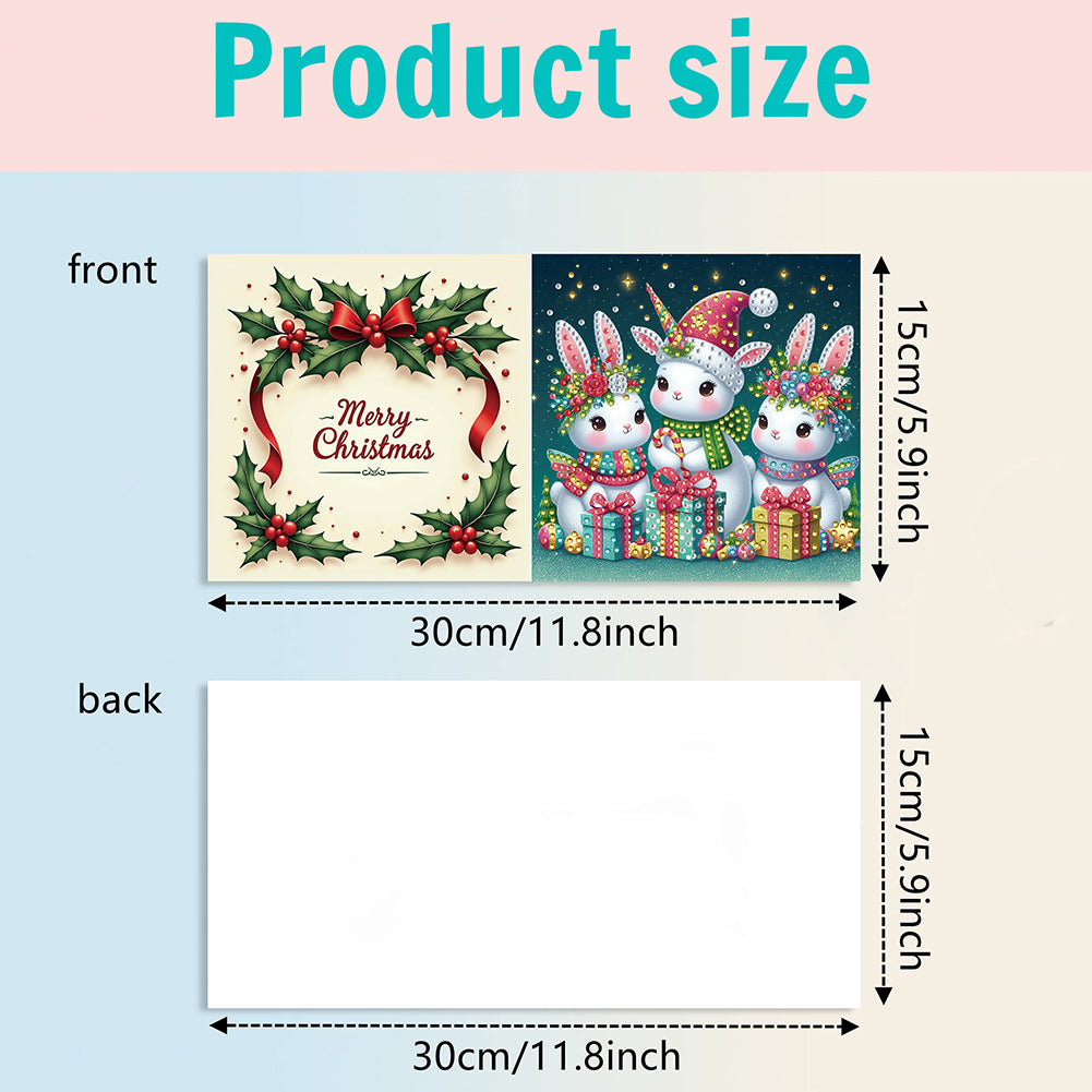 6PCS DIY Diamond Art Greeting Cards Xmas Designs for Festivals and Celebrations