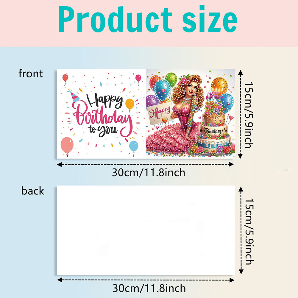 6PCS DIY Diamond Art Greeting Cards Xmas Designs for Festivals and Celebrations