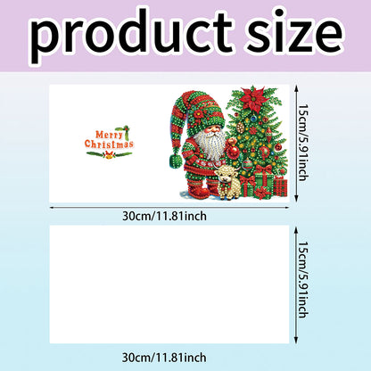 6PCS DIY Diamond Art Greeting Cards Xmas Designs for Festivals and Celebrations