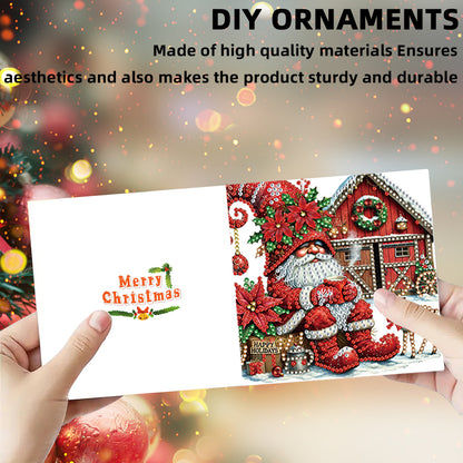 6PCS DIY Diamond Art Greeting Cards Xmas Designs for Festivals and Celebrations