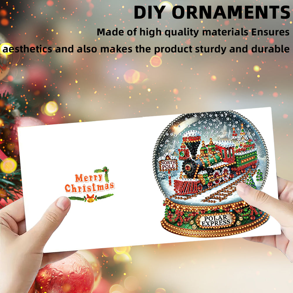 6PCS DIY Diamond Art Greeting Cards Xmas Designs for Festivals and Celebrations