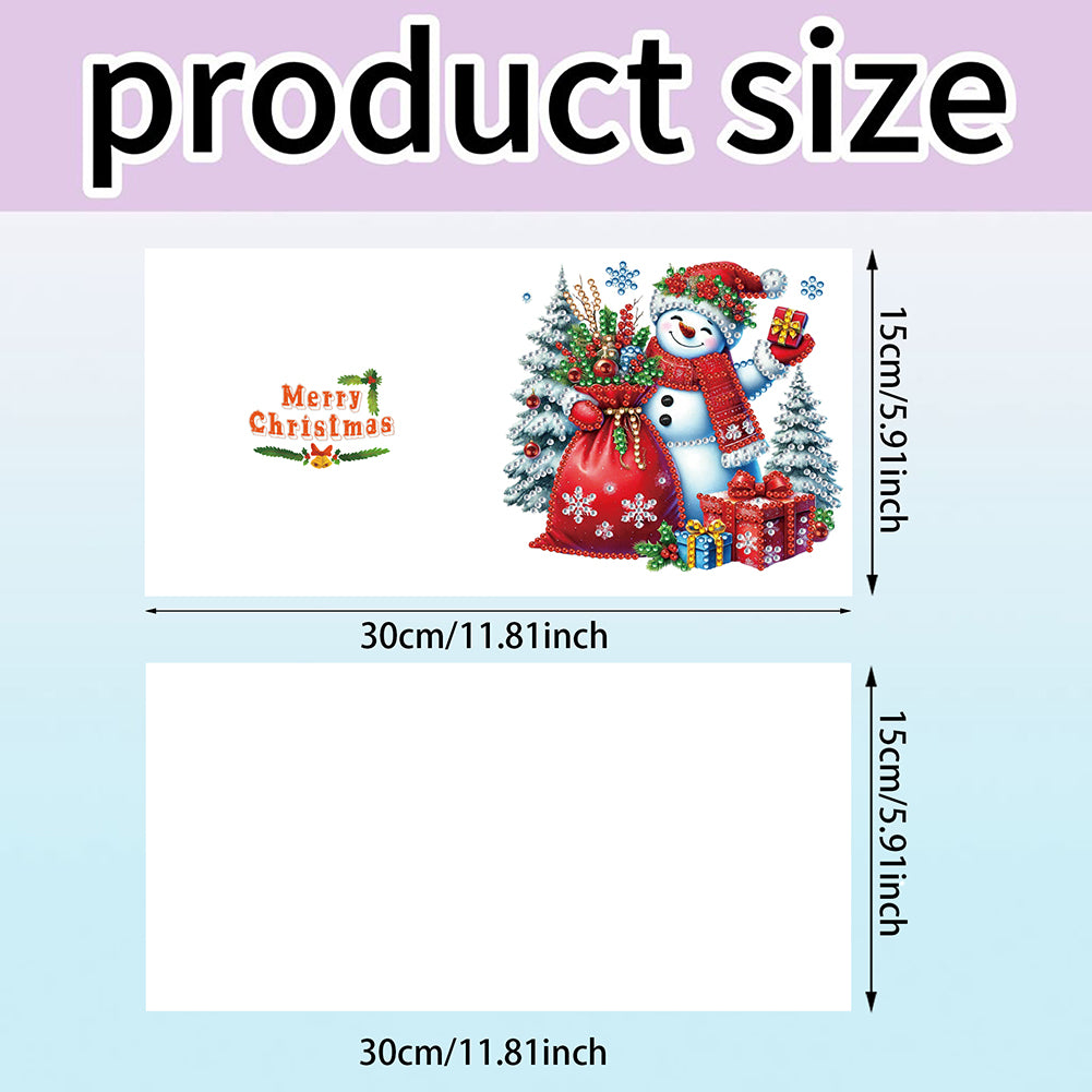 6PCS DIY Diamond Art Greeting Cards Xmas Designs for Festivals and Celebrations