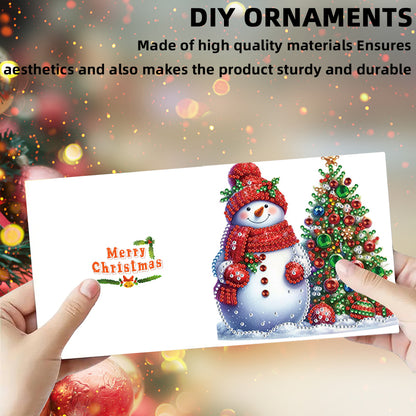 6PCS DIY Diamond Art Greeting Cards Xmas Designs for Festivals and Celebrations