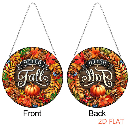 Fall Theme 2D Flat DIY Hanging Diamond Art Kits Wall Decor for Home & Windows