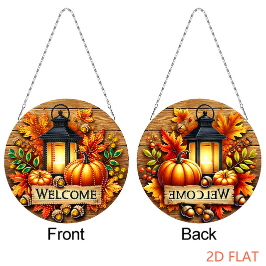 Fall Theme 2D Flat DIY Hanging Diamond Art Kits Wall Decor for Home & Windows
