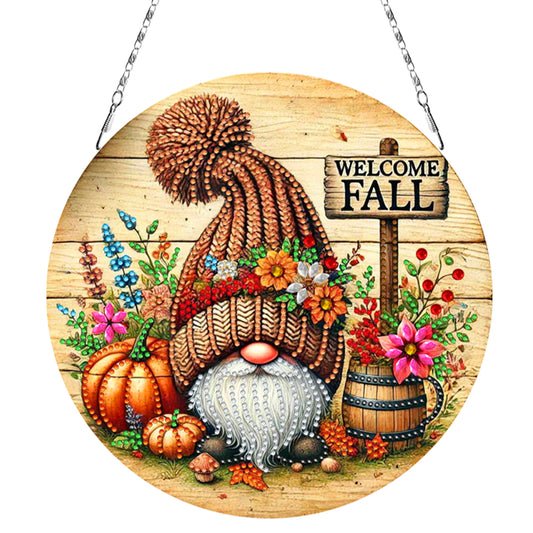 Fall Theme 2D Flat DIY Hanging Diamond Art Kits Wall Decor for Home & Windows