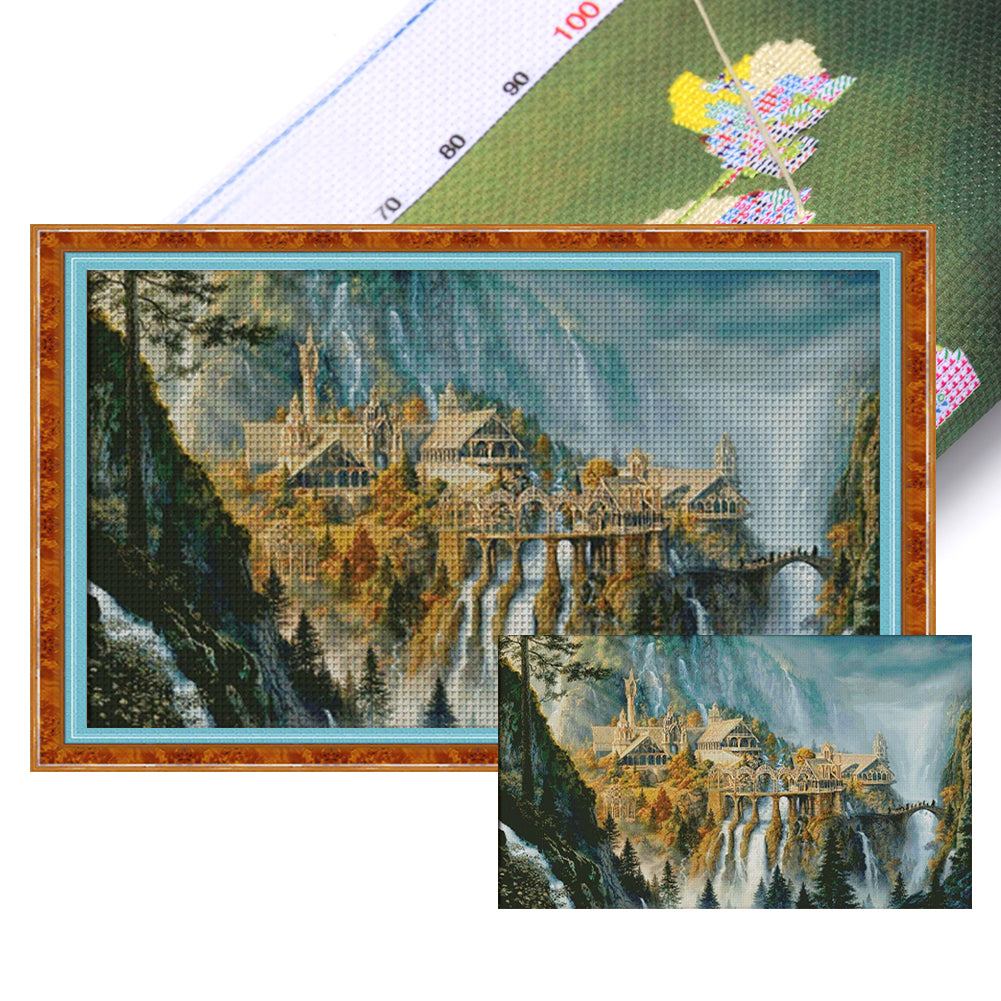 Lord Of The Rings-Momentum Landscape - 14CT Stamped Cross Stitch 100*64CM(Xiaobai Brand)
