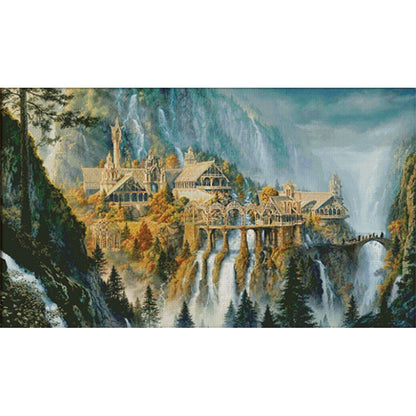 Lord Of The Rings-Momentum Landscape - 14CT Stamped Cross Stitch 100*64CM(Xiaobai Brand)
