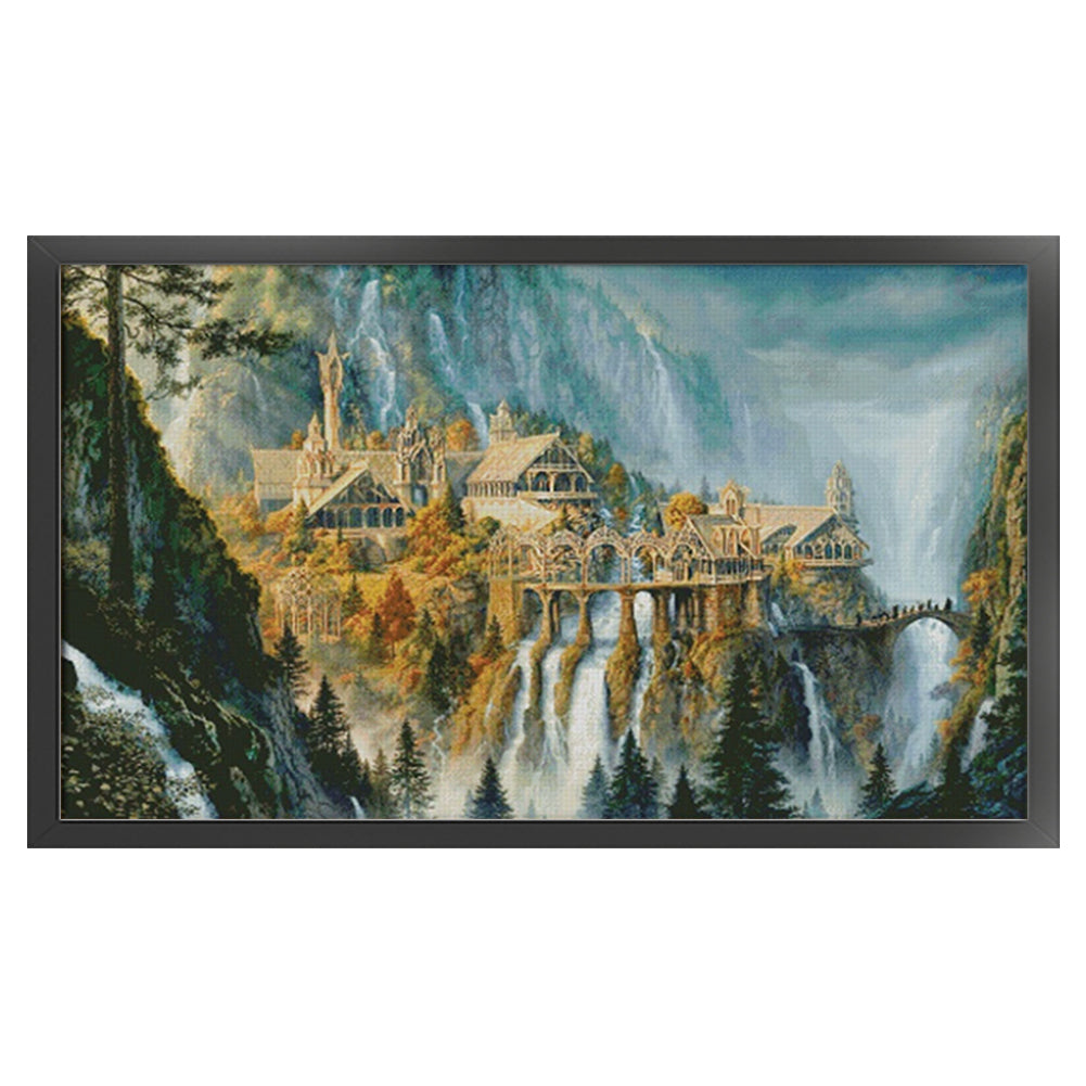 Lord Of The Rings-Momentum Landscape - 14CT Stamped Cross Stitch 100*64CM(Xiaobai Brand)