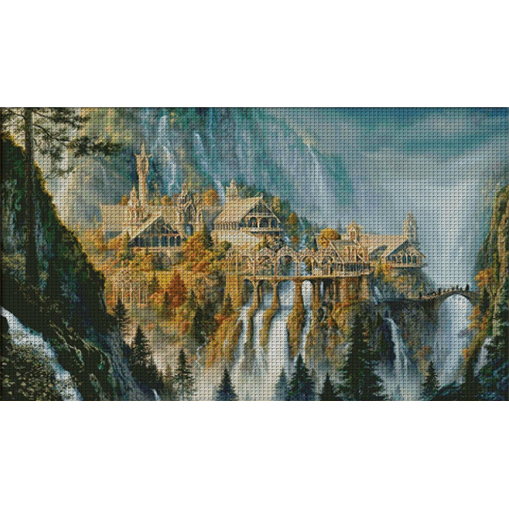 Lord Of The Rings-Momentum Landscape - 14CT Stamped Cross Stitch 100*64CM(Xiaobai Brand)