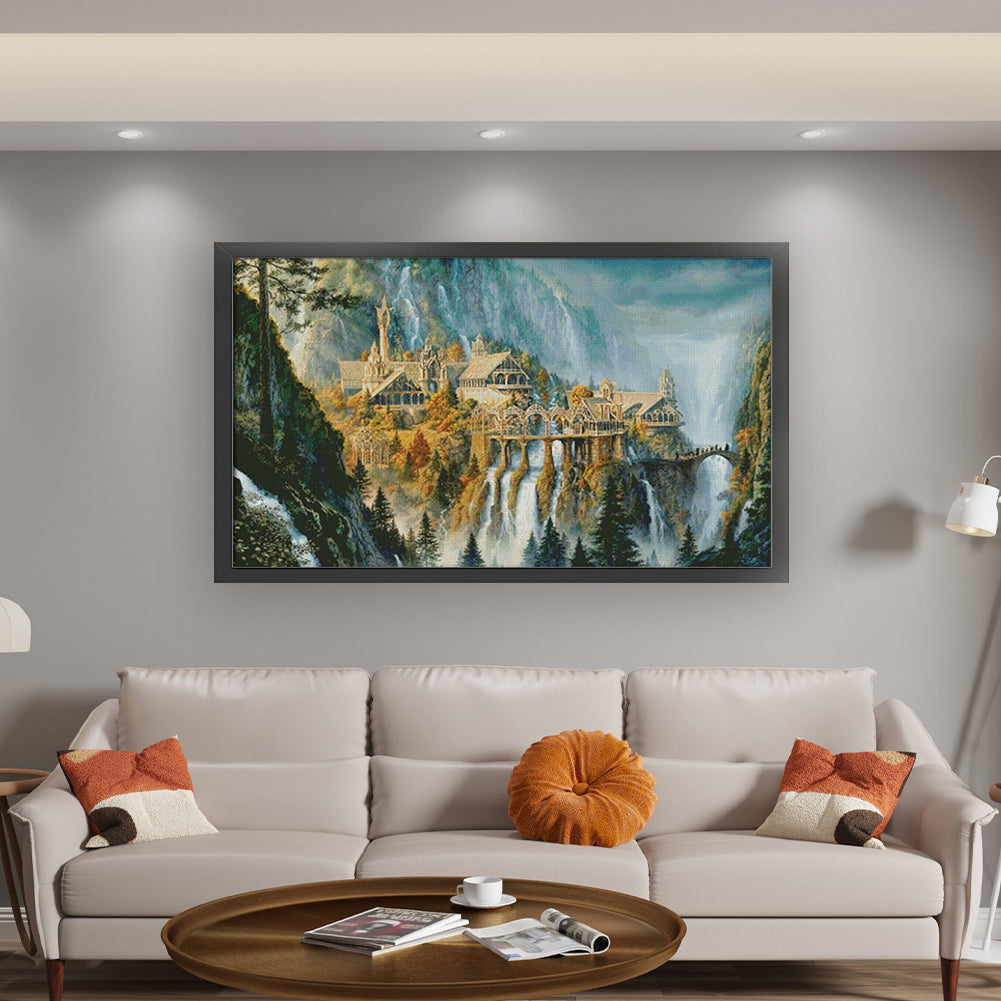 Lord Of The Rings-Momentum Landscape - 14CT Stamped Cross Stitch 100*64CM(Xiaobai Brand)