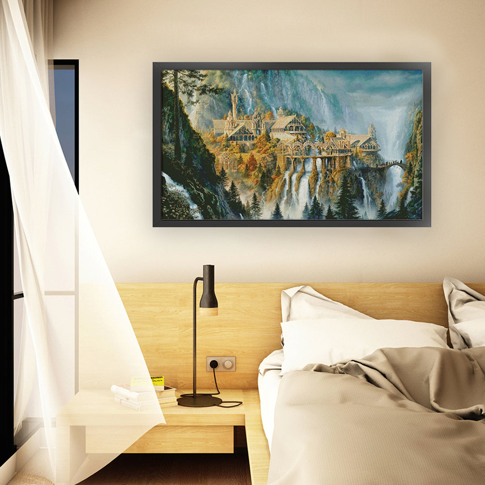 Lord Of The Rings-Momentum Landscape - 14CT Stamped Cross Stitch 100*64CM(Xiaobai Brand)