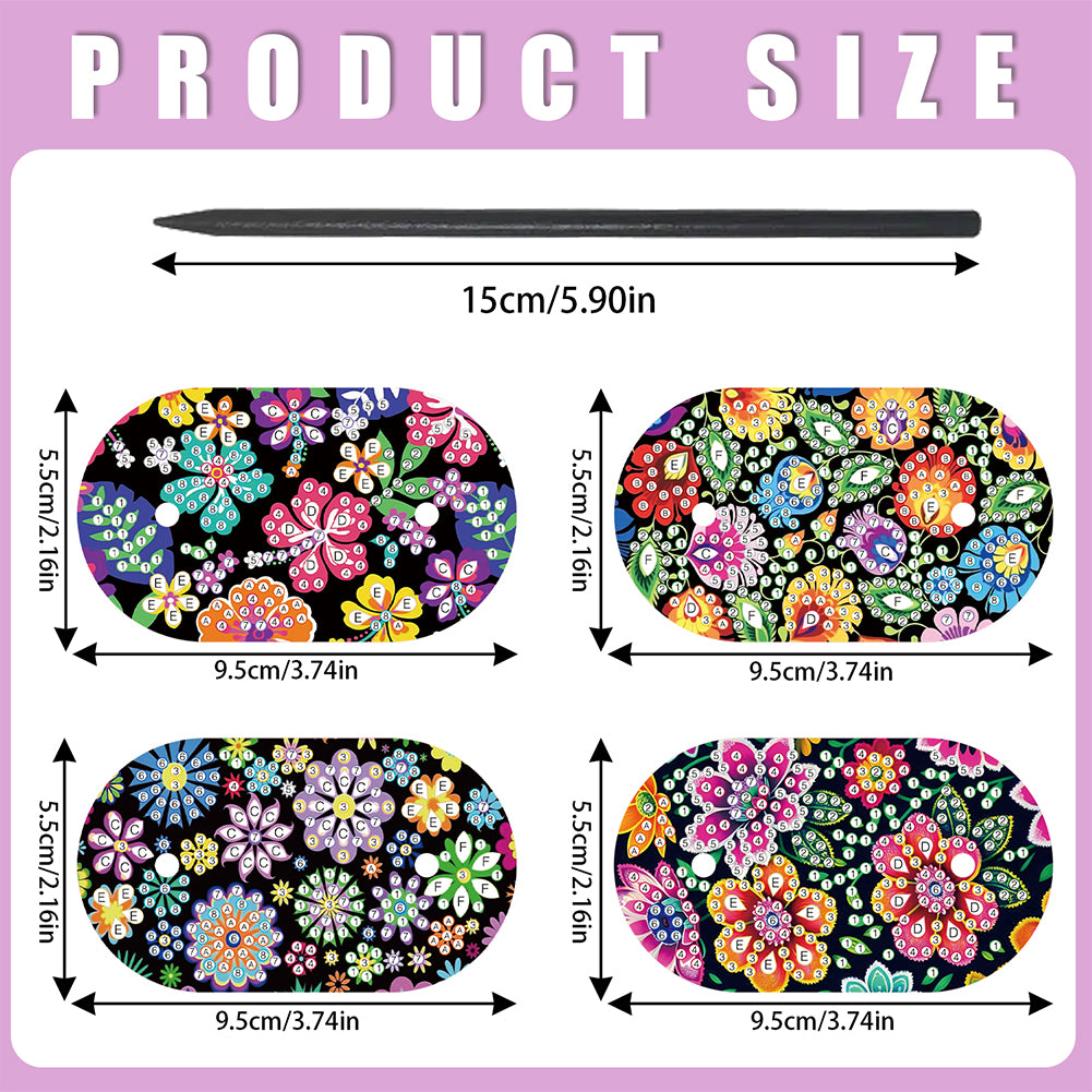 8Pcs DIY Diamond Painting Ellipse Hairpin Kits Diamond Embroidery Hairpins Kit