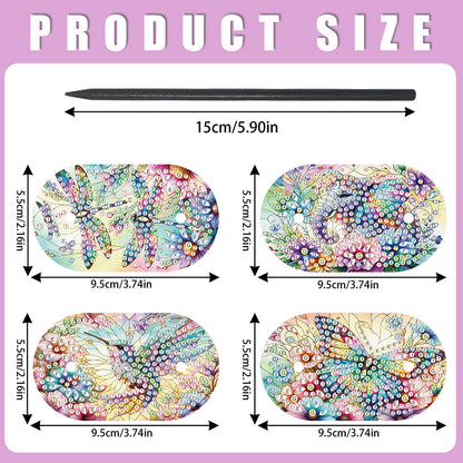 8Pcs DIY Diamond Painting Ellipse Hairpin Kits Diamond Embroidery Hairpins Kit