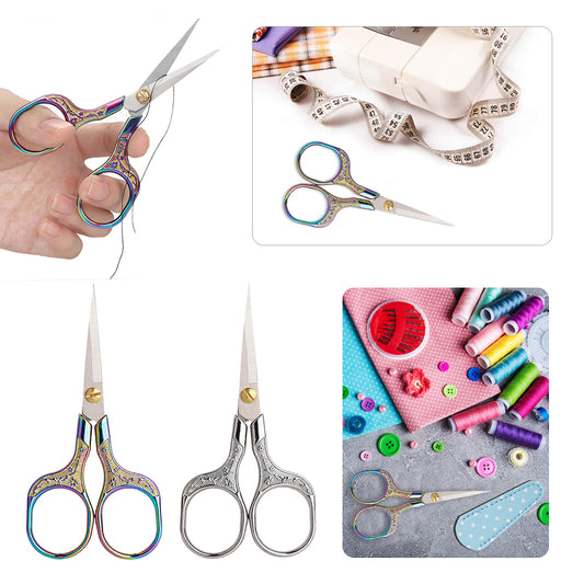 2Pcs Metal Craft Scissors Vintage Sewing Scissors for Fabric Sewing Gift (1)