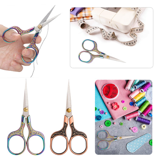 2Pcs Metal Craft Scissors Vintage Sewing Scissors for Fabric Sewing Gift (4)
