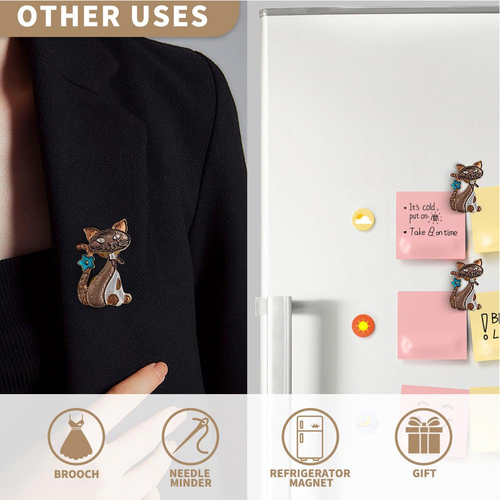 Cross Stitch Needle Minder Magnetic Needle Nanny for Fridge Decor (Cat)