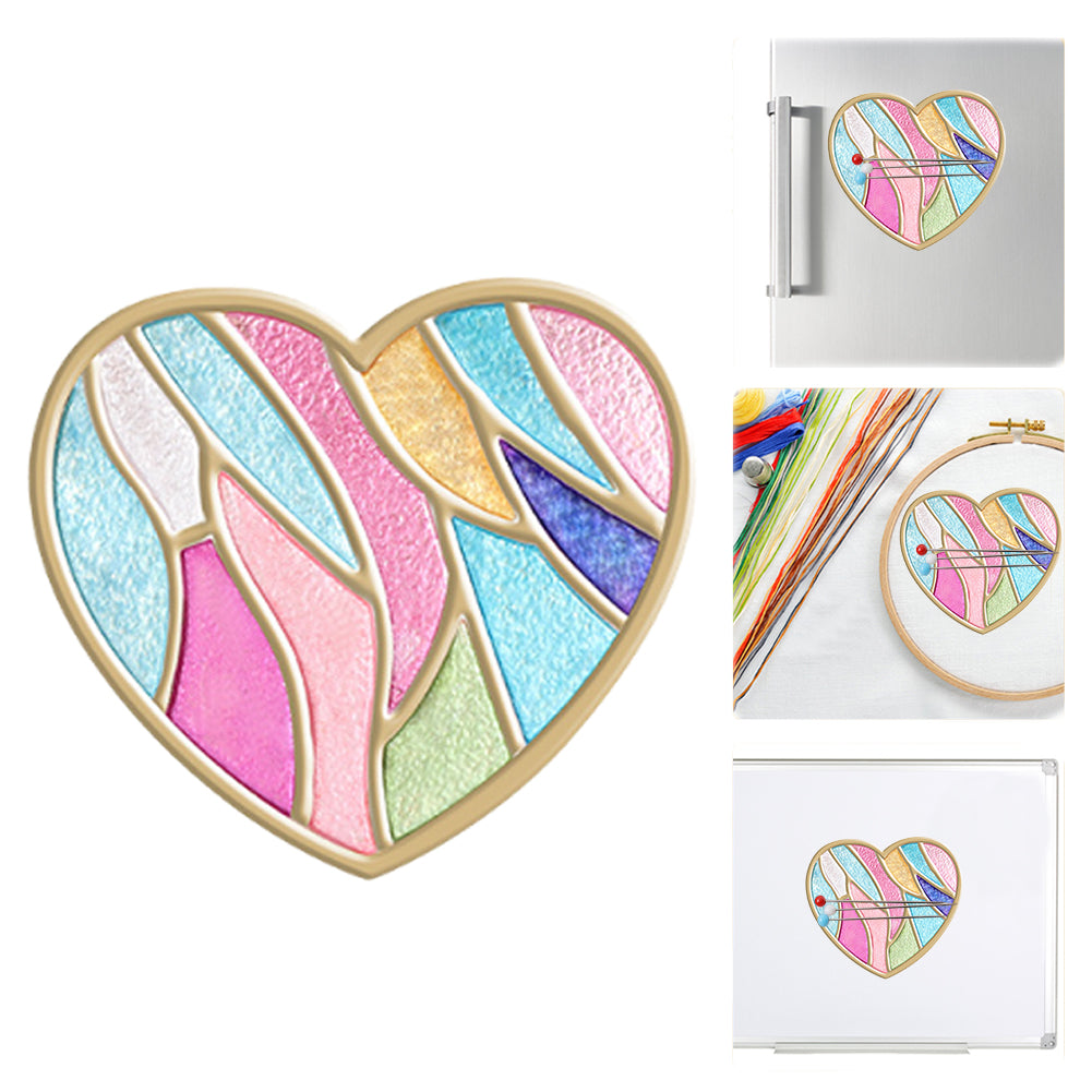 Cross Stitch Needle Minder Magnetic Needle Nanny for Fridge Decor (Heart)