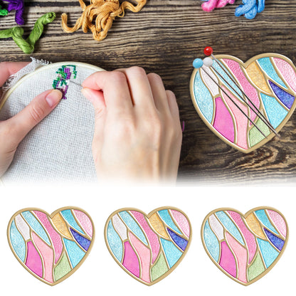 Cross Stitch Needle Minder Magnetic Needle Nanny for Fridge Decor (Heart)