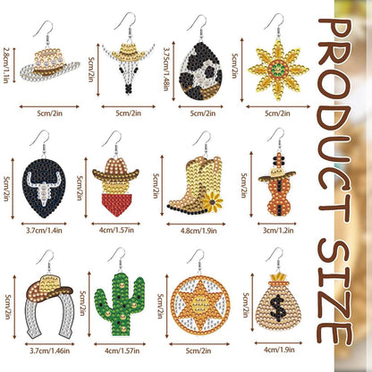 12 Pairs DIY Diamond Art Earrings Double Sided Diamond Painting Earrings Kit