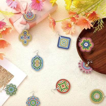 12 Pairs DIY Diamond Art Earrings Double Sided Diamond Painting Earrings Kit