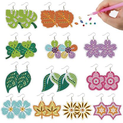 12 Pairs DIY Diamond Art Earrings Double Sided Diamond Painting Earrings Kit