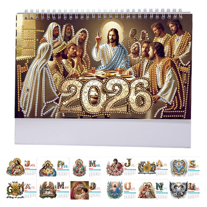 2026 Calendar Diamond Painting Kit DIY Diamond Art Desk Calendar for Home Office