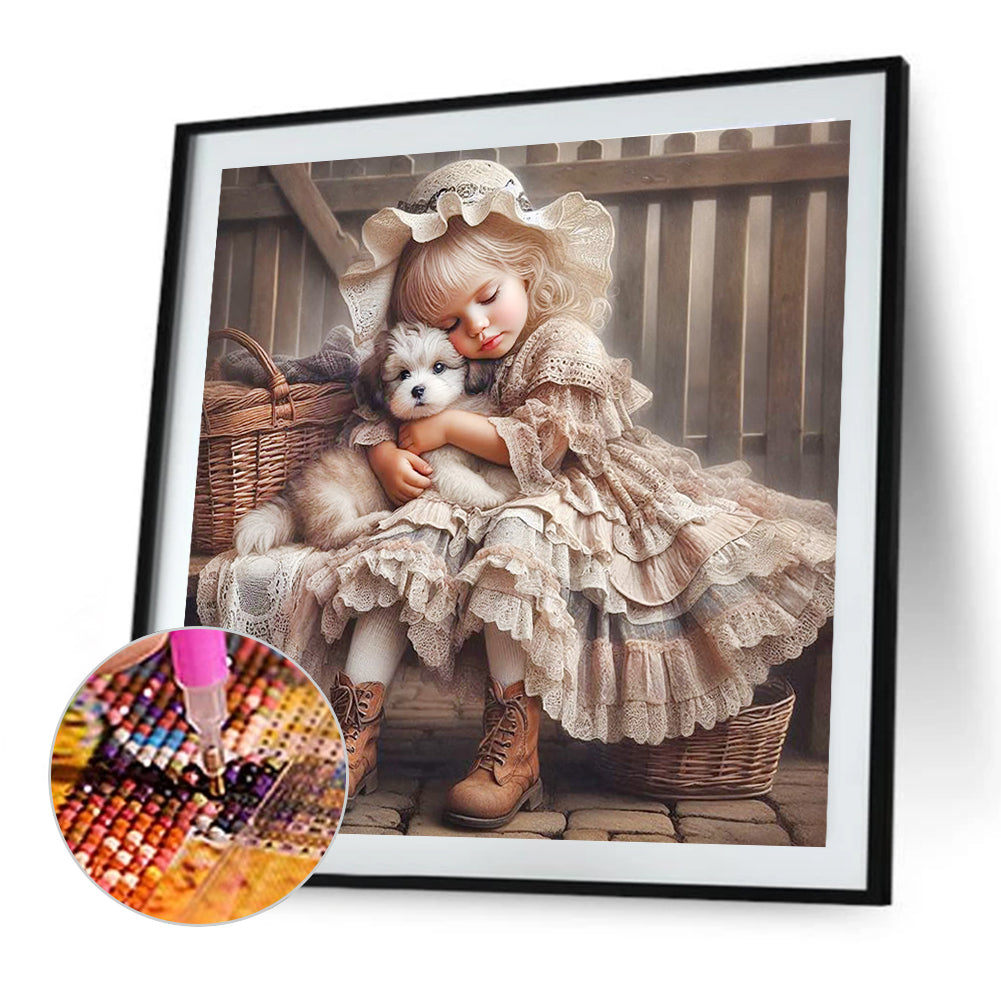 Cute Girl - Full Round Drill Diamond Painting 40*40CM