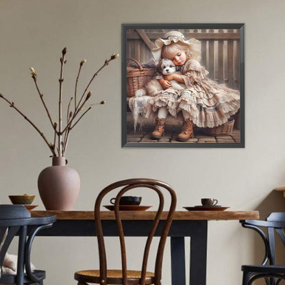 Cute Girl - Full Round Drill Diamond Painting 40*40CM