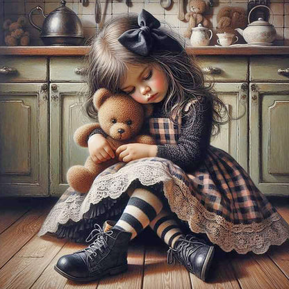 Cute Girl - Full Round Drill Diamond Painting 40*40CM