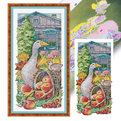 Rural Life - 14CT Stamped Cross Stitch 17*40CM (Joy Sunday)