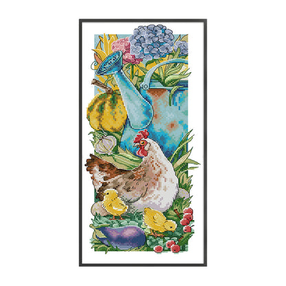 Rural Life - 14CT Stamped Cross Stitch 19*40CM (Joy Sunday)