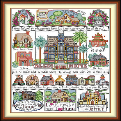 Fukuzawa¡¯S Home - 14CT Stamped Cross Stitch 38*49CM (Joy Sunday)