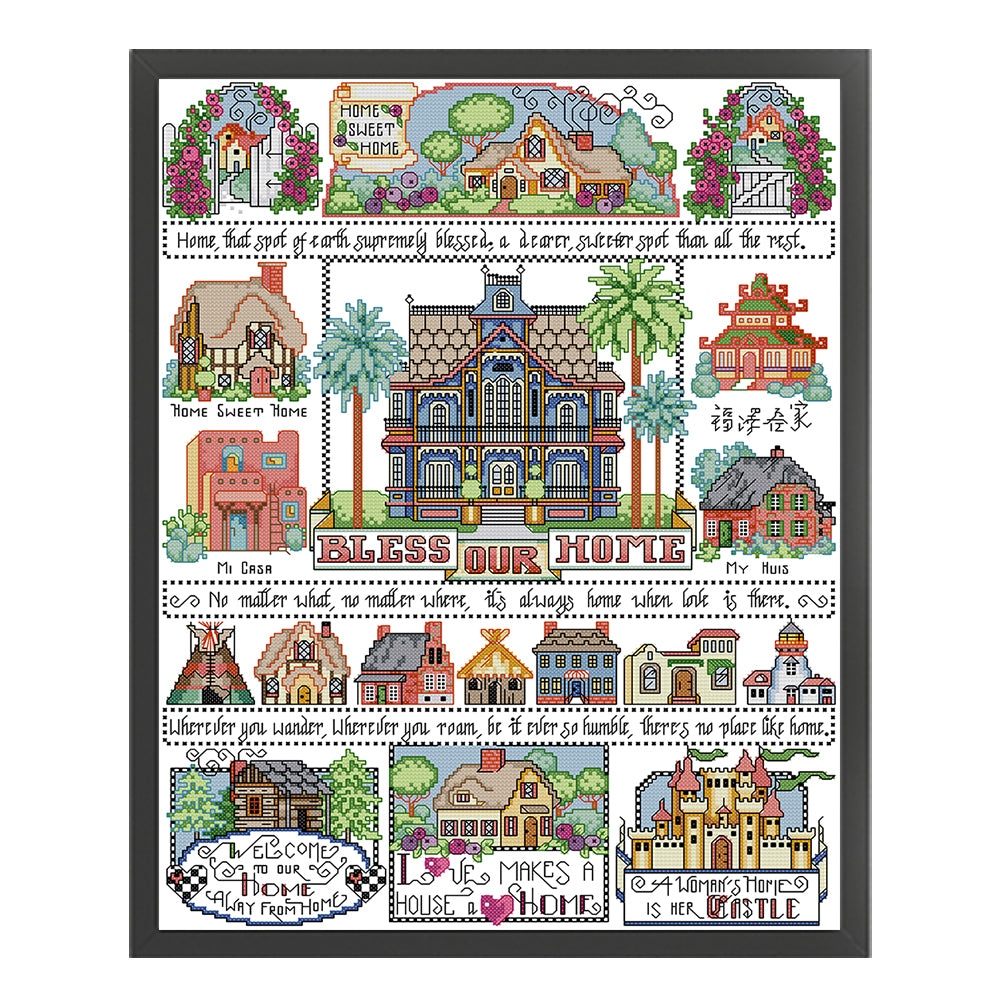 Fukuzawa¡¯S Home - 14CT Stamped Cross Stitch 38*49CM (Joy Sunday)