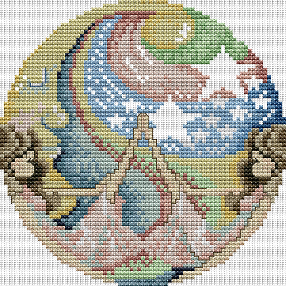 Embrace The Moon - 14CT Stamped Cross Stitch 18*19CM (Joy Sunday)