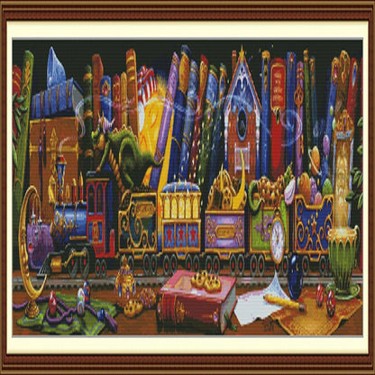 Dream Train - 14CT Stamped Cross Stitch 122*37CM (Joy Sunday)