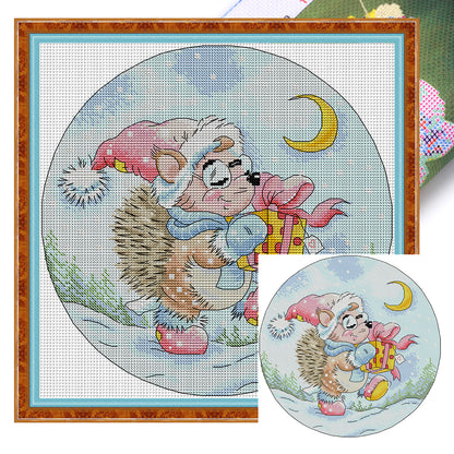 Giveaway From The Hedgehog - 14CT Stamped Cross Stitch 32*32CM (Joy Sunday)