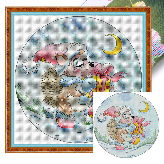 Giveaway From The Hedgehog - 14CT Stamped Cross Stitch 32*32CM (Joy Sunday)
