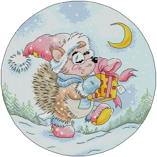 Giveaway From The Hedgehog - 14CT Stamped Cross Stitch 32*32CM (Joy Sunday)