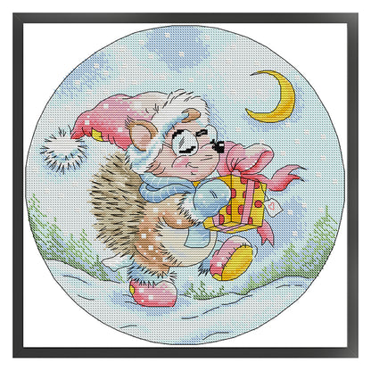 Giveaway From The Hedgehog - 14CT Stamped Cross Stitch 32*32CM (Joy Sunday)