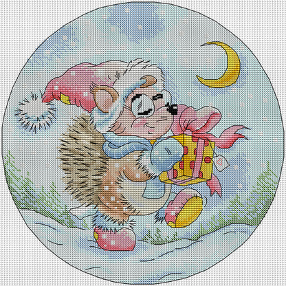 Giveaway From The Hedgehog - 14CT Stamped Cross Stitch 32*32CM (Joy Sunday)