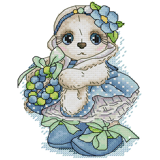 Spring Bunny - 14CT Stamped Cross Stitch 16*20CM (Joy Sunday)