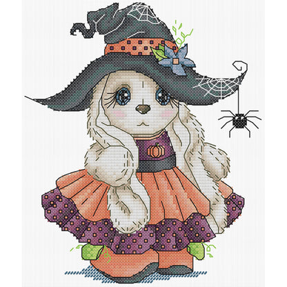 Halloween Bunny - 14CT Stamped Cross Stitch 20*22CM (Joy Sunday)