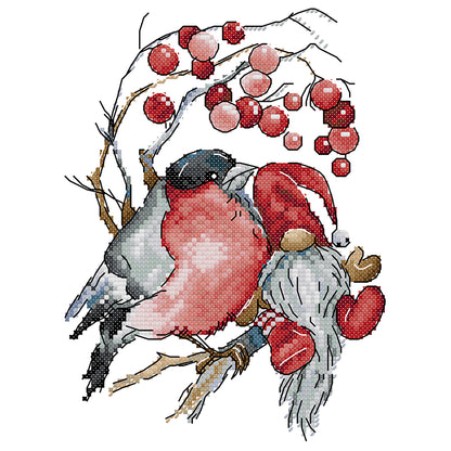 Meeting On The Branch - 14CT Stamped Cross Stitch 19*26CM (Joy Sunday)
