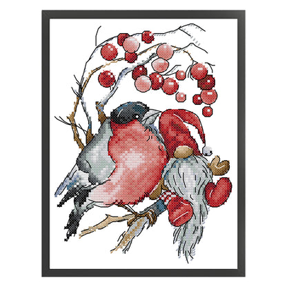 Meeting On The Branch - 14CT Stamped Cross Stitch 19*26CM (Joy Sunday)