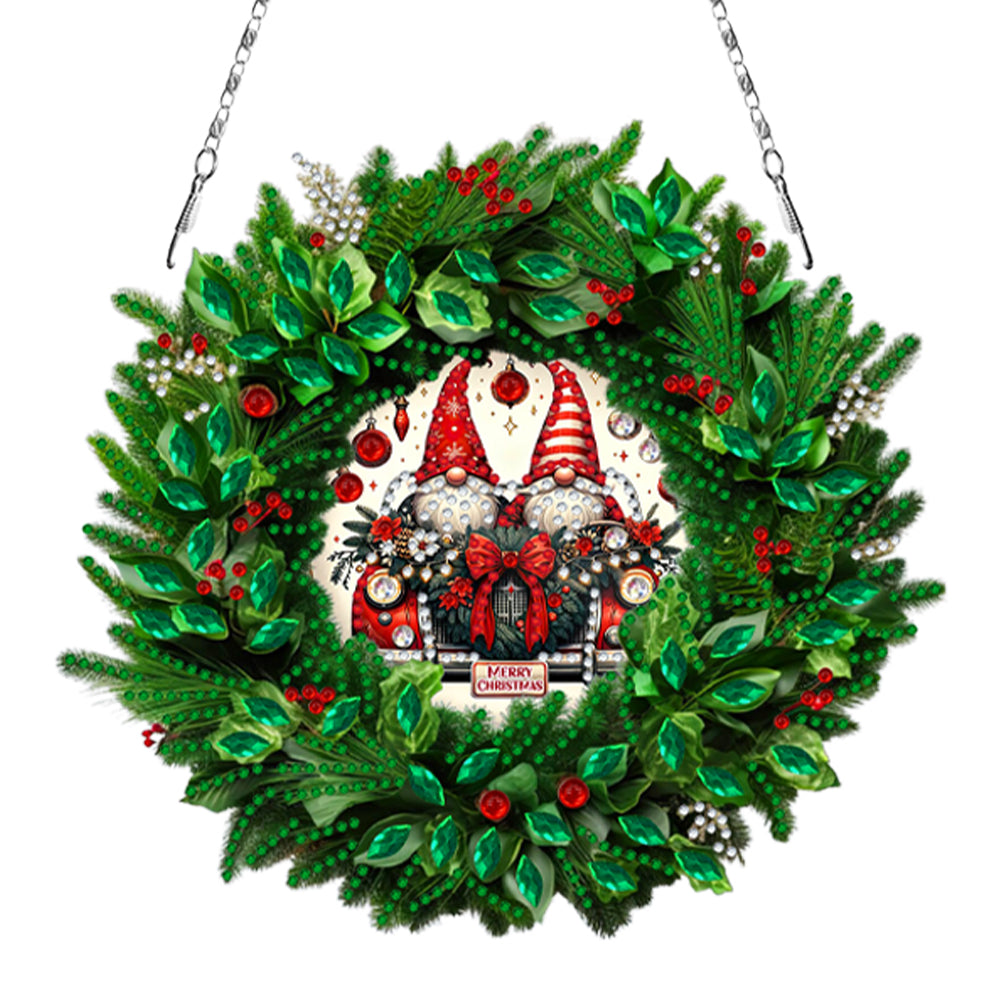 Christmas 2D Flat DIY Hanging Diamond Art Kits Window Hanging Art for Home Decor