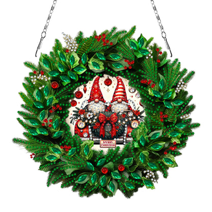 Christmas 2D Flat DIY Hanging Diamond Art Kits Window Hanging Art for Home Decor